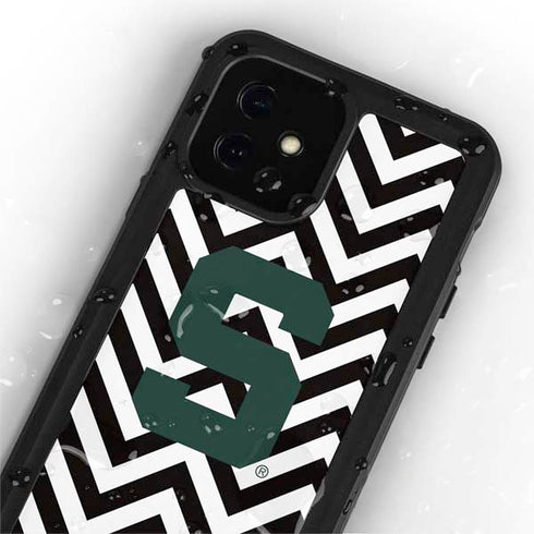 Michigan State University Spartans S Chevron iPhone 12 Waterproof Case