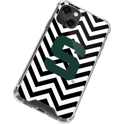 Michigan State University Spartans S Chevron iPhone 13 Mini Clear Case