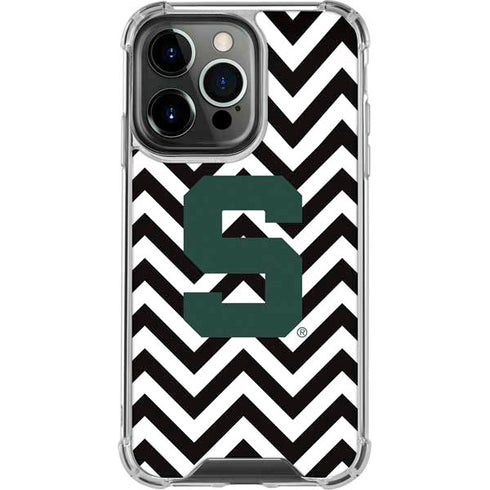 Michigan State University Spartans S Chevron iPhone 13 Pro Clear Case