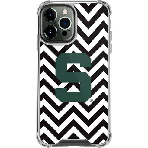 Michigan State University Spartans S Chevron iPhone 13 Pro Max Clear Case