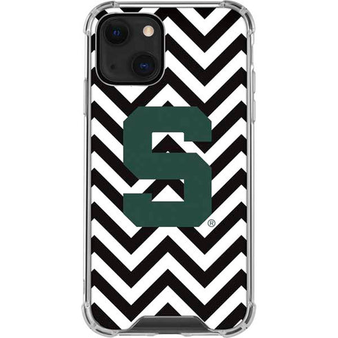Michigan State University Spartans S Chevron iPhone 14 Clear Case