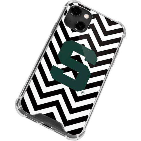 Michigan State University Spartans S Chevron iPhone 14 Clear Case