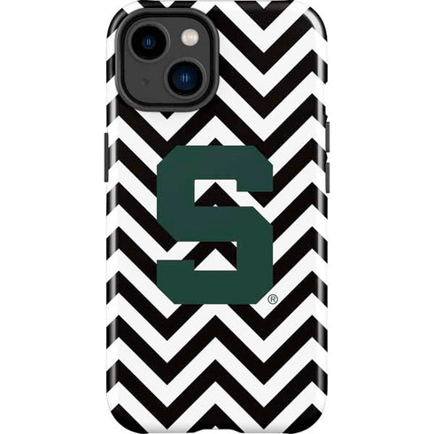 Michigan State University Spartans S Chevron iPhone 15 Plus Impact Case