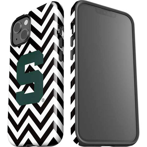 Michigan State University Spartans S Chevron iPhone 15 Plus Impact Case
