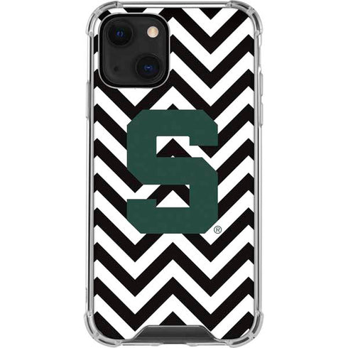 Michigan State University Spartans S Chevron iPhone 14 Plus Clear Case