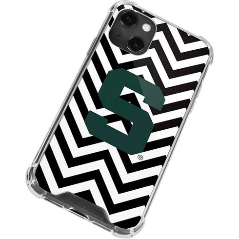 Michigan State University Spartans S Chevron iPhone 14 Plus Clear Case