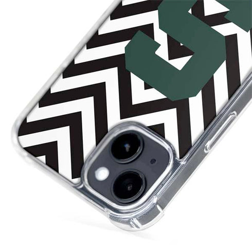 Michigan State University Spartans S Chevron iPhone 15 Plus MagSafe Case