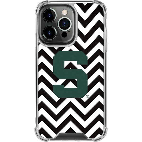 Michigan State University Spartans S Chevron iPhone 14 Pro Clear Case