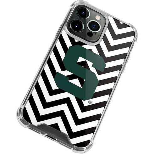 Michigan State University Spartans S Chevron iPhone 14 Pro Clear Case