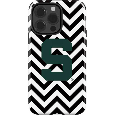 Michigan State University Spartans S Chevron iPhone 15 Pro Impact Case