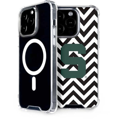 Michigan State University Spartans S Chevron iPhone 14 Pro MagSafe Case