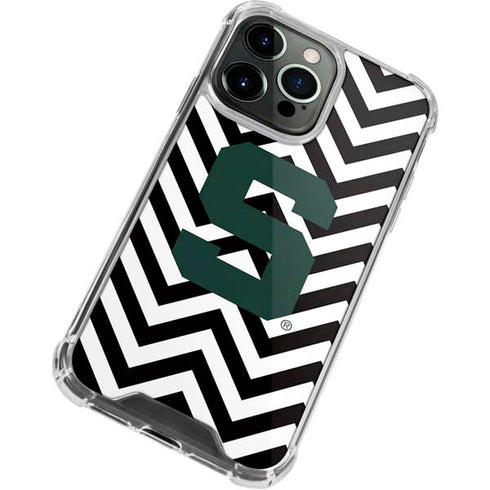 Michigan State University Spartans S Chevron iPhone 14 Pro Max Clear Case