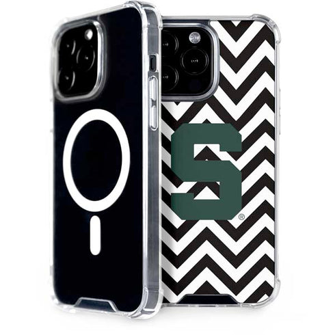 Michigan State University Spartans S Chevron iPhone 14 Pro Max MagSafe Case