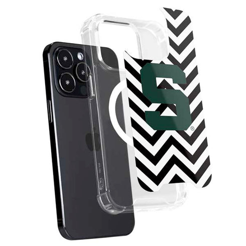 Michigan State University Spartans S Chevron iPhone 15 Pro Max MagSafe Case
