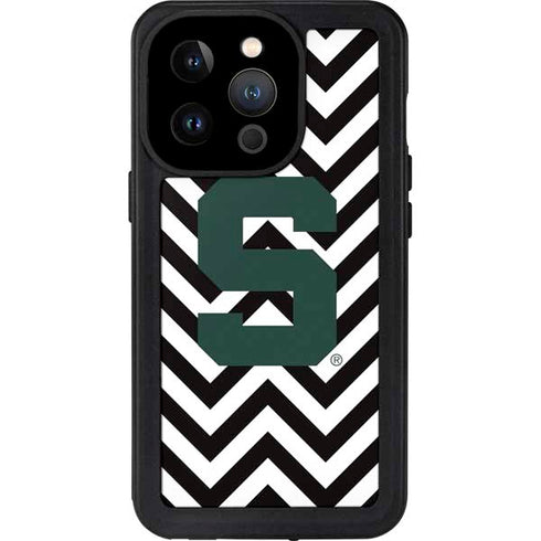 Michigan State University Spartans S Chevron iPhone 14 Pro Waterproof Case