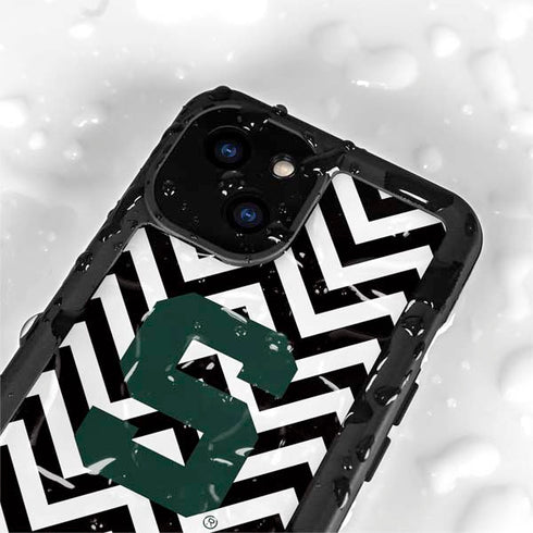 Michigan State University Spartans S Chevron iPhone 15 Waterproof Case