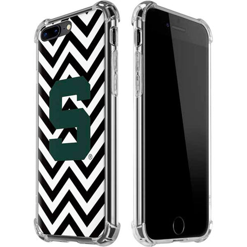 Michigan State University Spartans S Chevron iPhone 7/8 Plus Clear Case