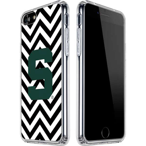 Michigan State University Spartans S Chevron iPhone SE (2nd & 3rd Gen) Clear Case
