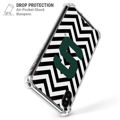 Michigan State University Spartans S Chevron iPhone XS Max Clear Case