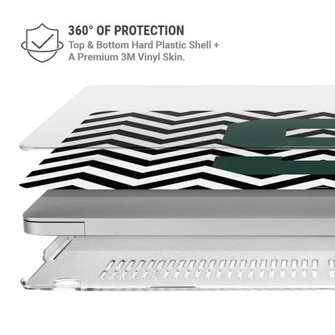 Michigan State University Spartans S Chevron MacBook Pro 15in (2016-19) Case plus Skin