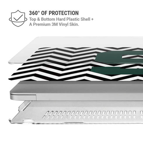 Michigan State University Spartans S Chevron MacBook Pro 16in (2019-20) Case plus Skin