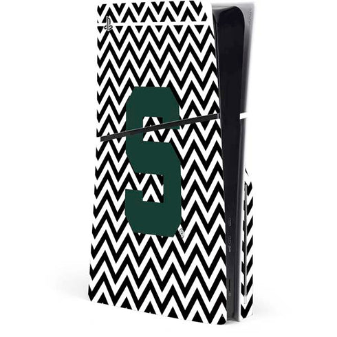 Michigan State University Spartans S Chevron PS5 Slim Disk Console Skin