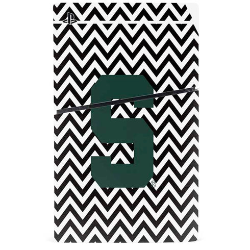 Michigan State University Spartans S Chevron PS5 Slim Digital Edition Bundle Skin