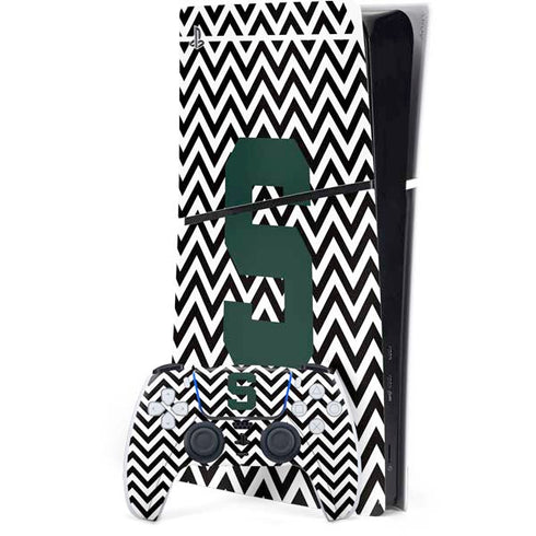 Michigan State University Spartans S Chevron PS5 Slim Digital Edition Console Skin