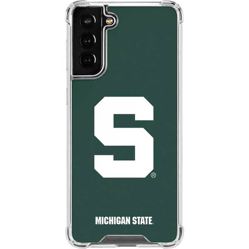 Michigan State University Spartans S Galaxy S21 FE Clear Case