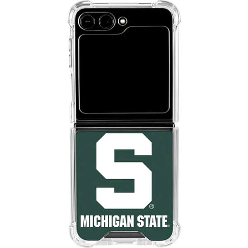 Michigan State University Spartans S Galaxy Z Flip5 5G Clear Case