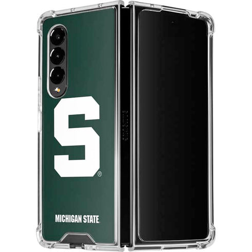 Michigan State University Spartans S Galaxy Z Fold4 5G Clear Case