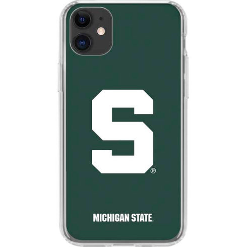 Michigan State University Spartans S iPhone 11 Clear Case