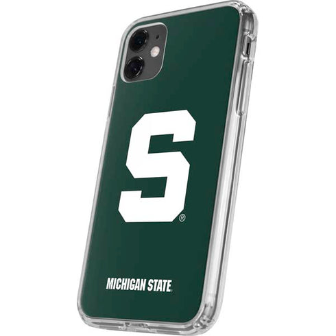 Michigan State University Spartans S iPhone 11 Clear Case