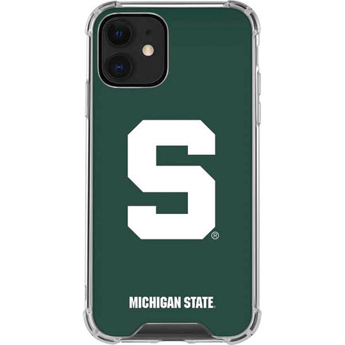 Michigan State University Spartans S iPhone 12 Clear Case