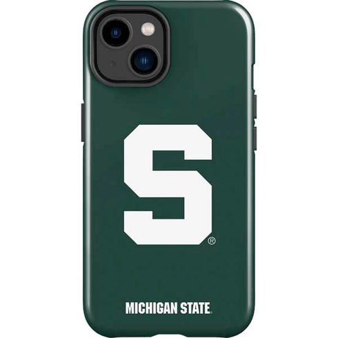Michigan State University Spartans S iPhone 15 Plus Impact Case
