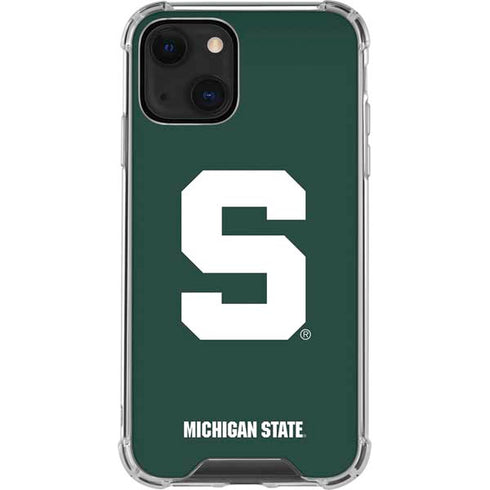 Michigan State University Spartans S iPhone 14 Plus Clear Case