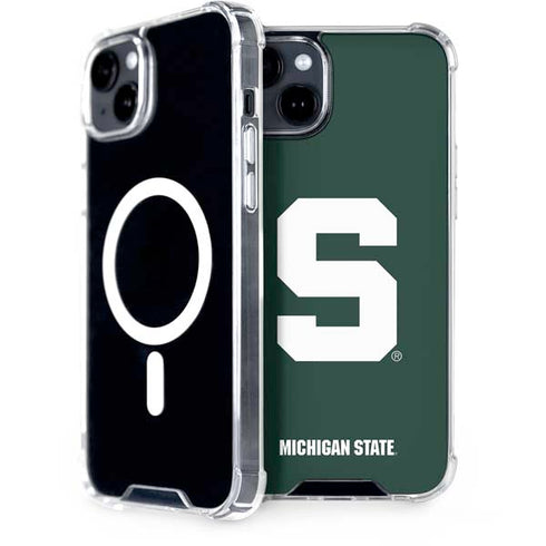 Michigan State University Spartans S iPhone 15 Plus MagSafe Case