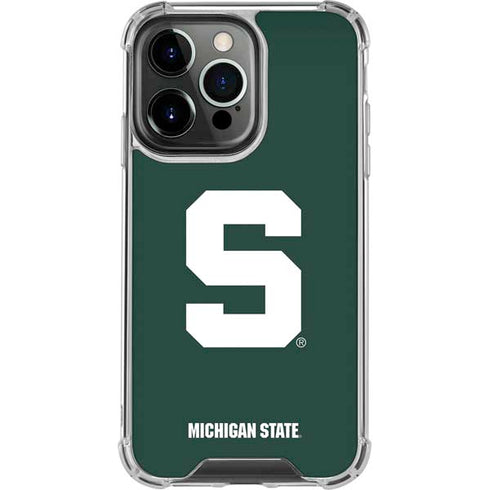 Michigan State University Spartans S iPhone 14 Pro Clear Case