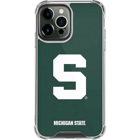 Michigan State University Spartans S iPhone 14 Pro Max Clear Case
