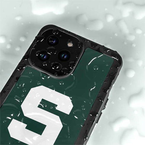 Michigan State University Spartans S iPhone 14 Pro Max Waterproof Case