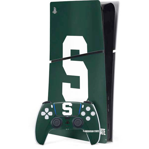 Michigan State University Spartans S PS5 Slim Digital Edition Bundle Skin