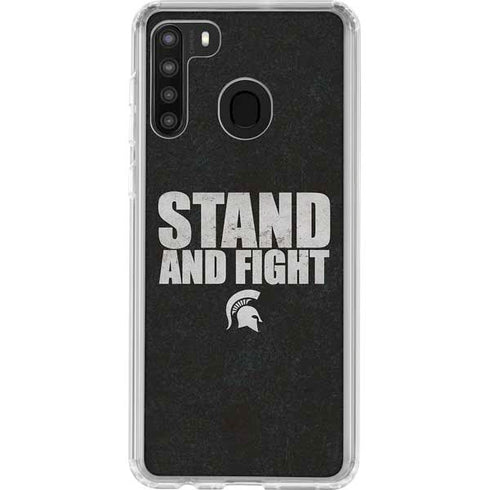 Michigan State University Stand and Fight Galaxy A21 Clear Case
