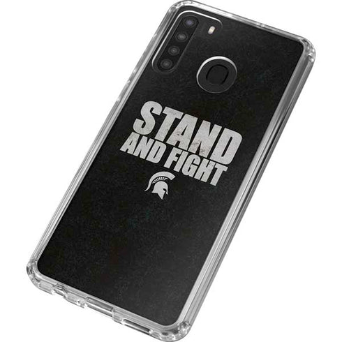 Michigan State University Stand and Fight Galaxy A21 Clear Case