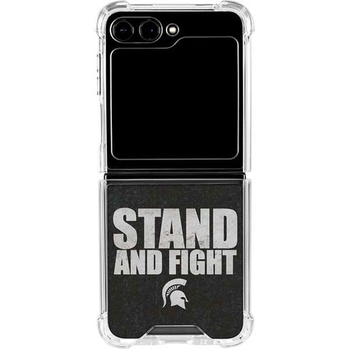 Michigan State University Stand and Fight Galaxy Z Flip5 5G Clear Case
