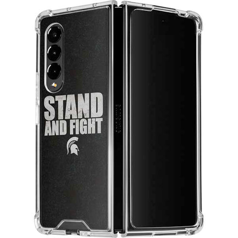 Michigan State University Stand and Fight Galaxy Z Fold4 5G Clear Case