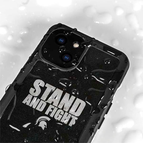 Michigan State University Stand and Fight iPhone 15 Plus Waterproof Case