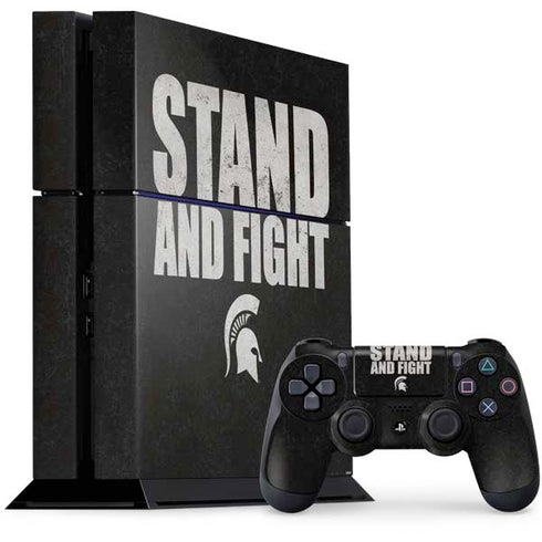 Michigan State University Stand and Fight PS4 Console and Controller Bundle Skin