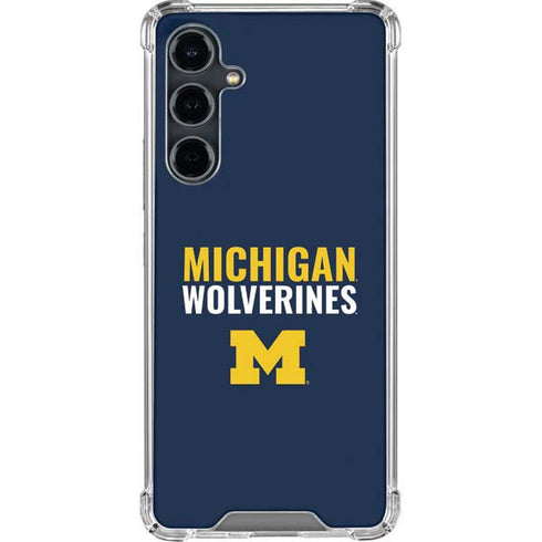 University of Michigan Wolverines M Galaxy S23 FE Clear Case