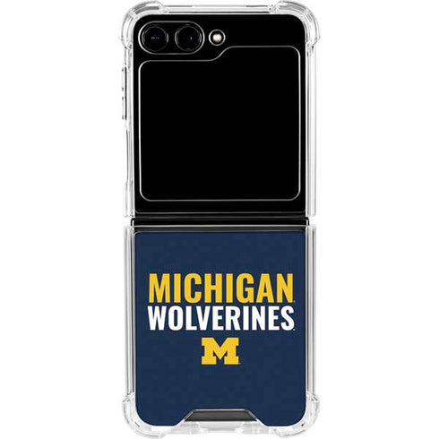 University of Michigan Wolverines M Galaxy Z Flip5 5G Clear Case