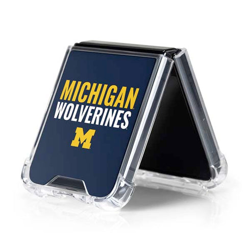 University of Michigan Wolverines M Galaxy Z Flip5 5G Clear Case